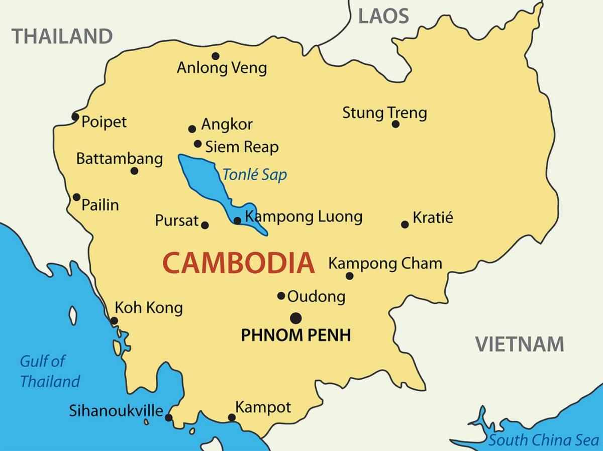 Kambodža linnad kaardil