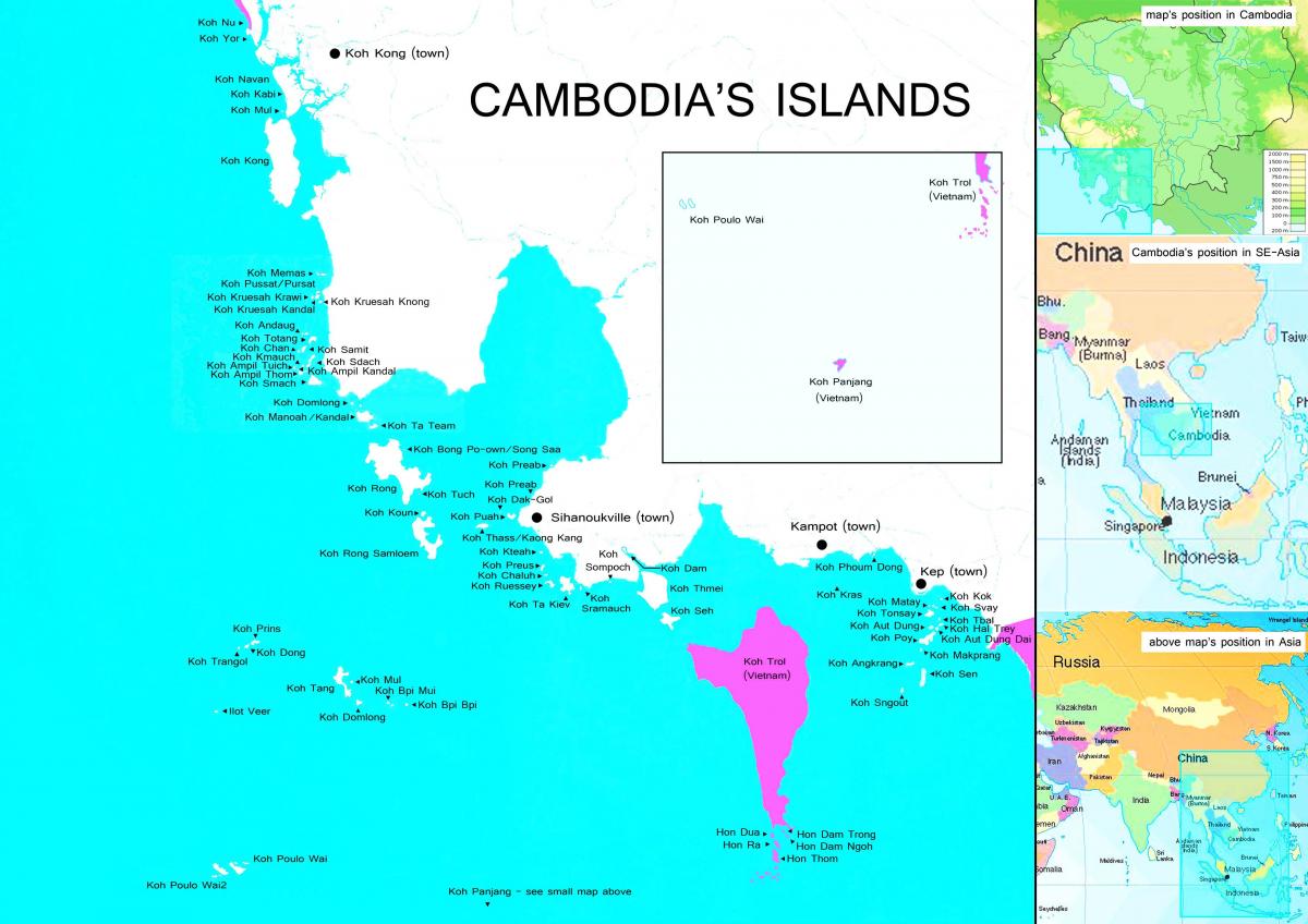Kaart saared Kambodža