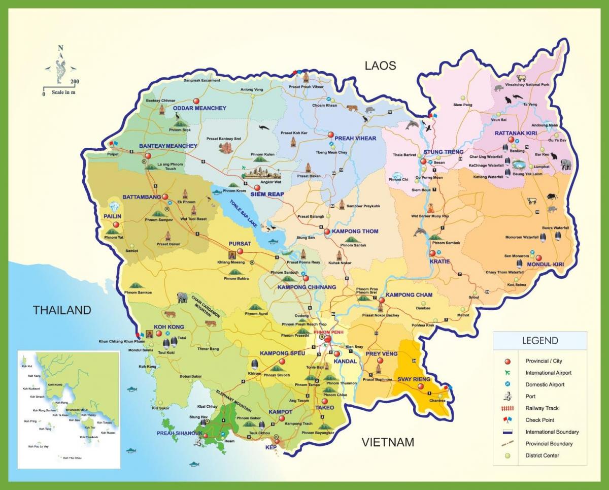 Kambodža reisi kaart