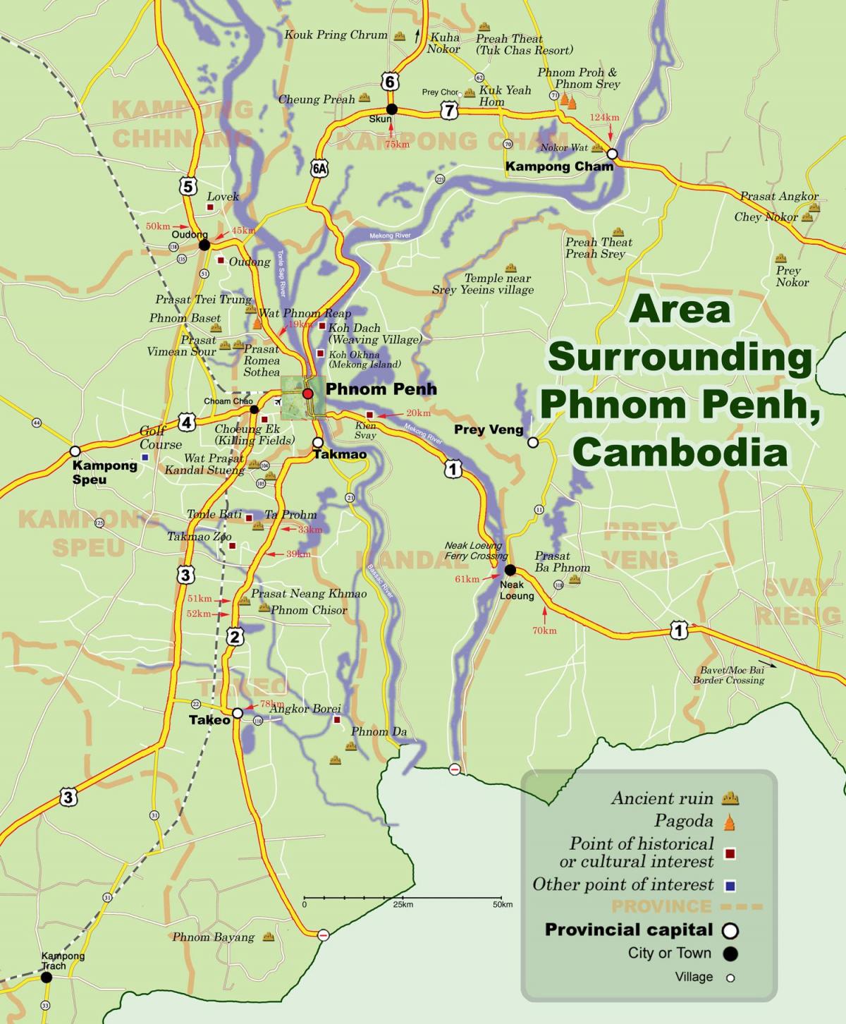 Kaart phnom penh on Kambodža